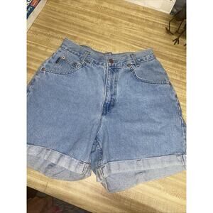 Vintage Chic Denim Shorts Women’s Small High Rise 100% Cotton Blue Jean Cuffed
